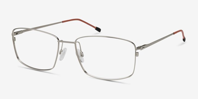 Balance Silver MetalEyeglass Frames from EyeBuyDirect, Angle View