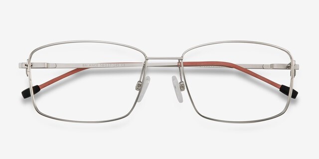 Balance Silver MetalEyeglass Frames from EyeBuyDirect, Closed View
