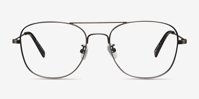 Courser Gunmetal MétalMontures de lunettes de vue d'EyeBuyDirect, Vue de Face