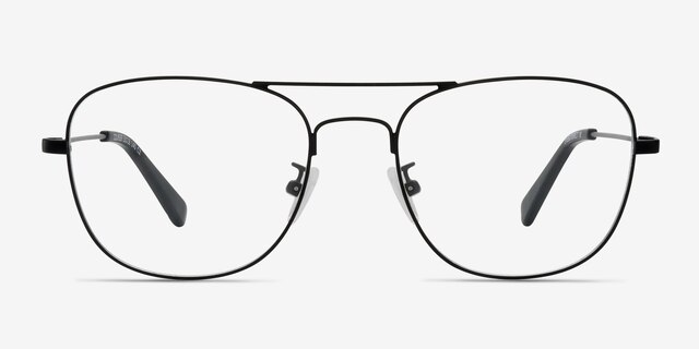 Courser Black MetalEyeglass Frames from EyeBuyDirect, Front View