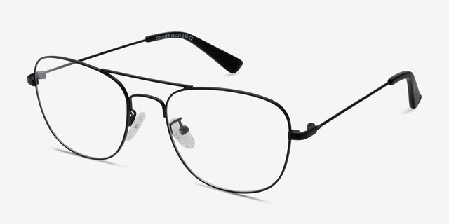 Courser Black MetalEyeglass Frames from EyeBuyDirect, Angle View