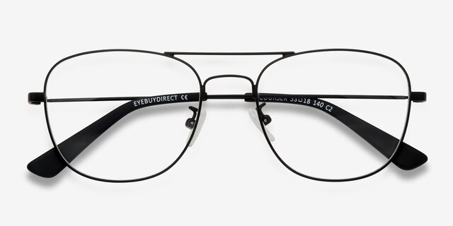 Courser Black MetalEyeglass Frames from EyeBuyDirect, Closed View