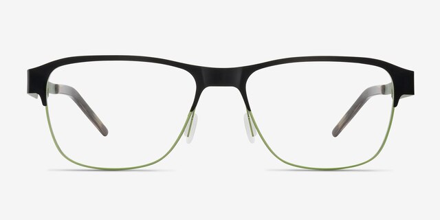 Python Black MetalEyeglass Frames from EyeBuyDirect, Front View