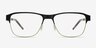 Python Black MetalEyeglass Frames from EyeBuyDirect, Front View