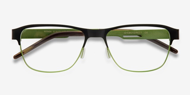 Python Black MetalEyeglass Frames from EyeBuyDirect, Closed View