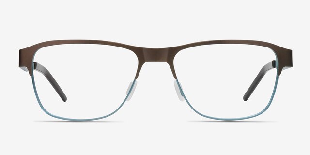 Python Matte Brown MetalEyeglass Frames from EyeBuyDirect, Front View