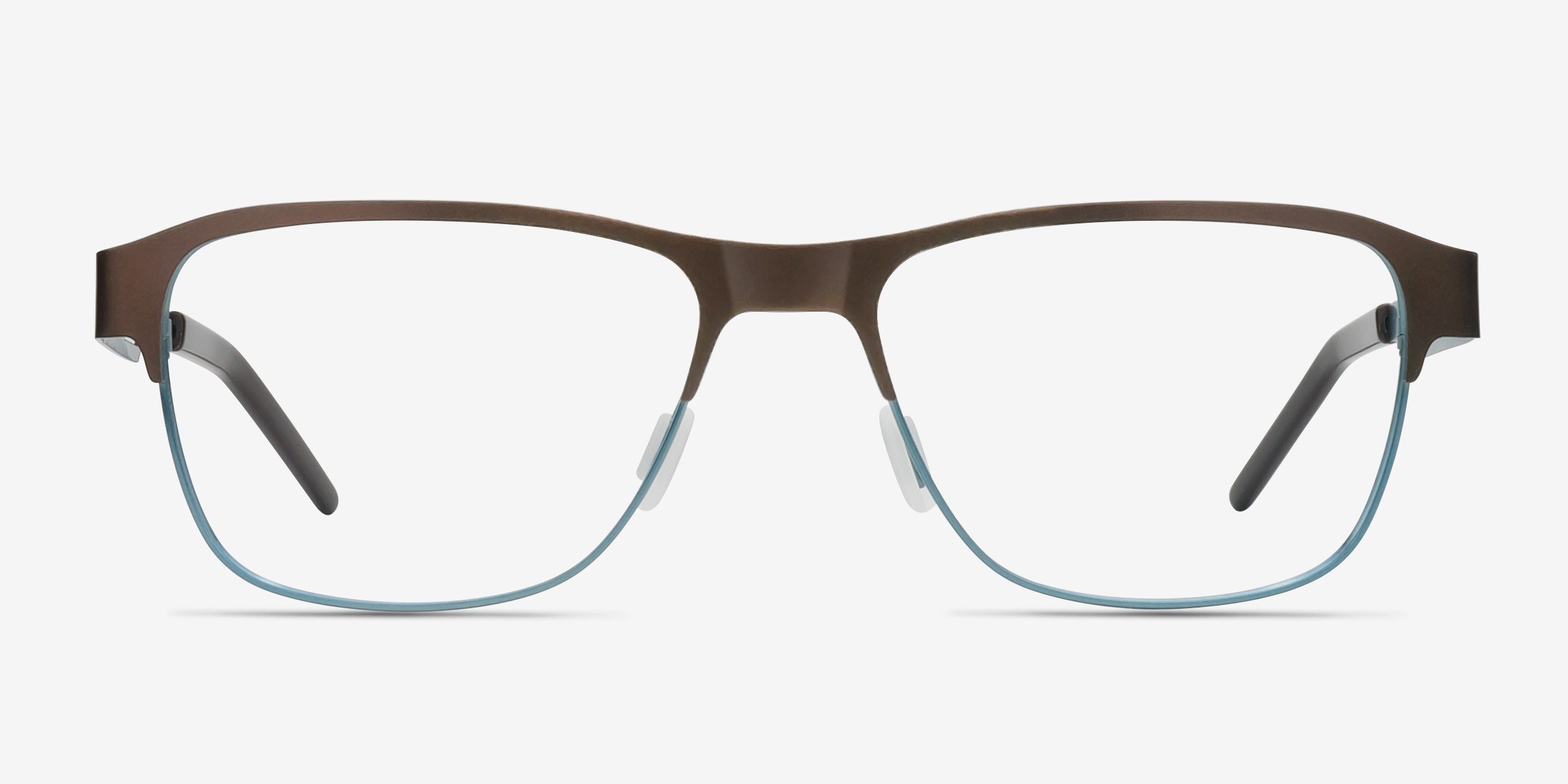Python Rectangle Matte Brown Full Rim Eyeglasses | Eyebuydirect