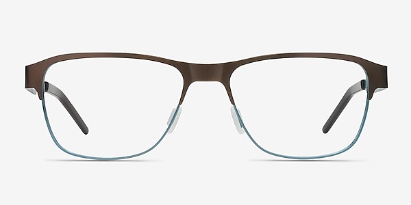 Python Matte Brown Metal Eyeglass Frames