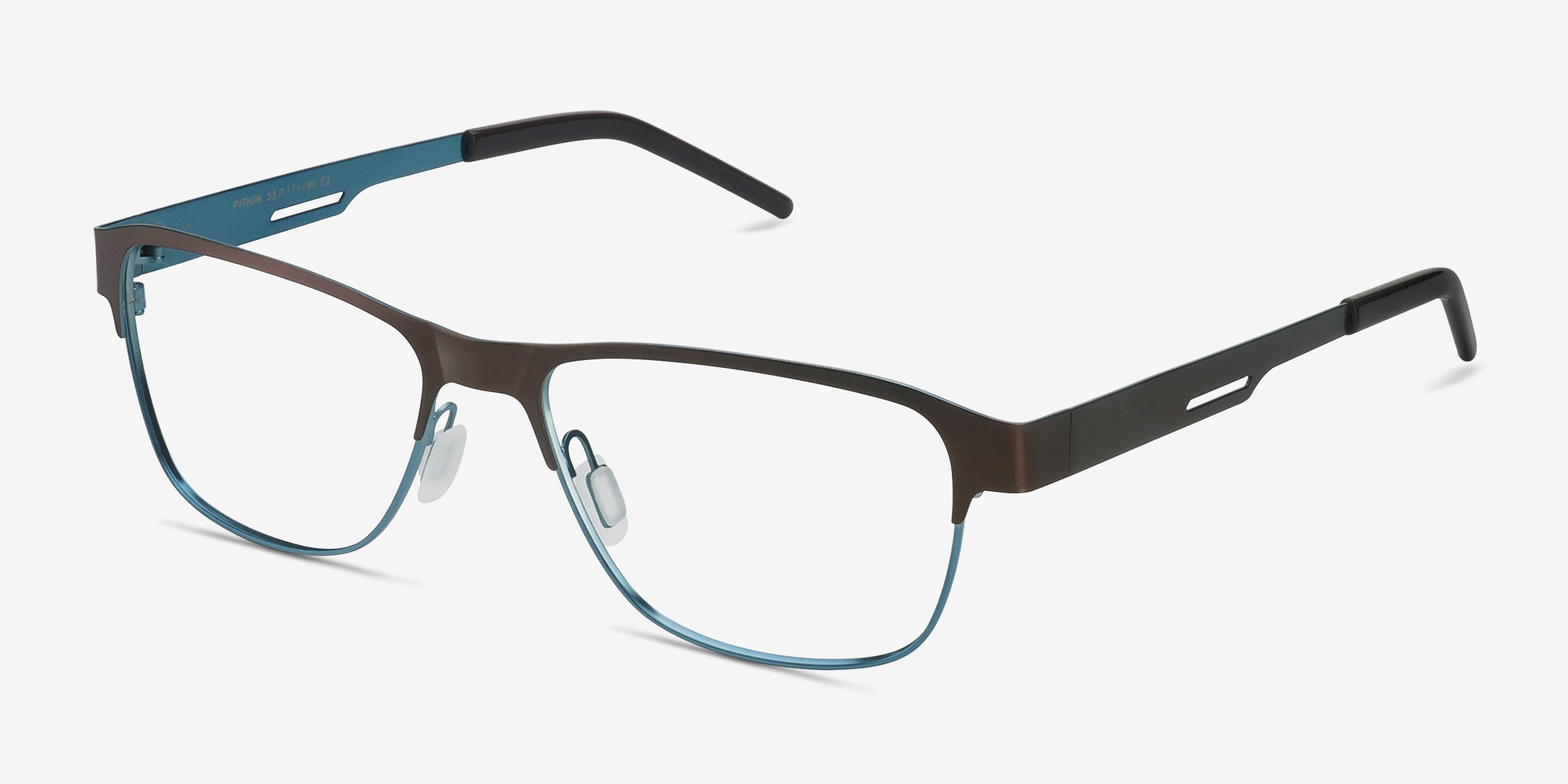 Python Rectangle Matte Brown Full Rim Eyeglasses | Eyebuydirect
