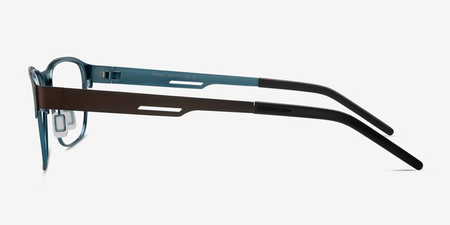 Python Matte Brown MetalEyeglass Frames from EyeBuyDirect, Side View
