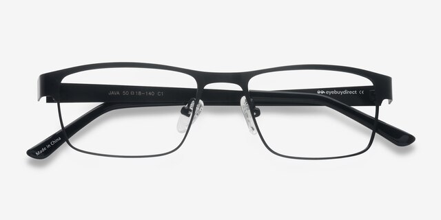 Java Black MetalEyeglass Frames from EyeBuyDirect, Closed View