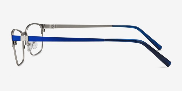 Cascade Bleu MétalMontures de lunettes de vue d'EyeBuyDirect, Vue de Côté