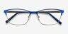Cascade Bleu MétalMontures de lunettes de vue d'EyeBuyDirect, Vue Rapprochée