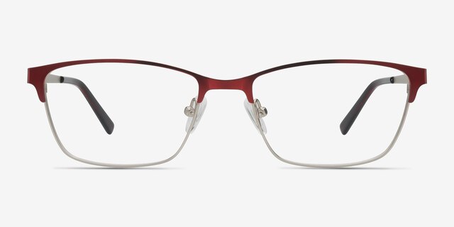 Cascade Red MetalEyeglass Frames from EyeBuyDirect, Front View