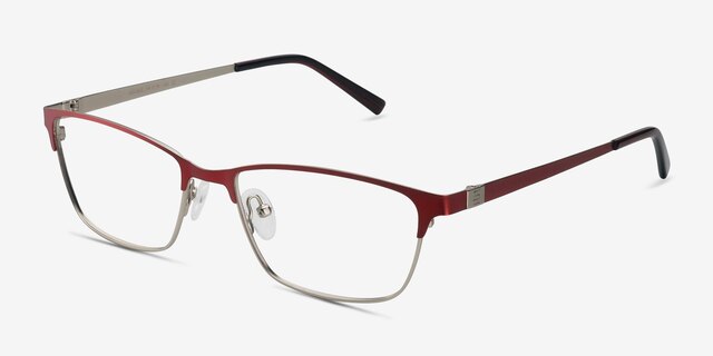 Cascade Red MetalEyeglass Frames from EyeBuyDirect, Angle View