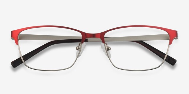 Cascade Red MetalEyeglass Frames from EyeBuyDirect, Closed View