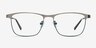 Pinion Gunmetal MetalEyeglass Frames from EyeBuyDirect, Front View