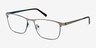 Pinion Gunmetal MetalEyeglass Frames from EyeBuyDirect, Angle View