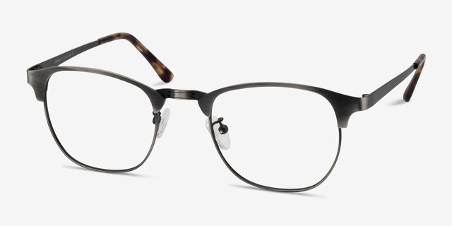Ferrous Gunmetal MétalMontures de lunettes de vue d'EyeBuyDirect, Vue d'Angle