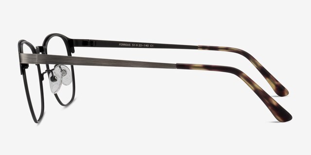 Ferrous Gunmetal MétalMontures de lunettes de vue d'EyeBuyDirect, Vue de Côté