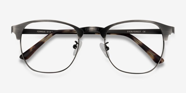 Ferrous Gunmetal MétalMontures de lunettes de vue d'EyeBuyDirect, Vue Rapprochée