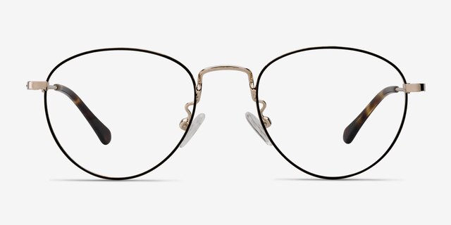 Taipei Black MetalEyeglass Frames from EyeBuyDirect, Front View