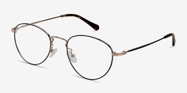 Taipei Black MetalEyeglass Frames from EyeBuyDirect, Angle View