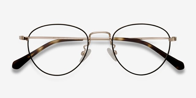 Taipei Black MetalEyeglass Frames from EyeBuyDirect, Closed View