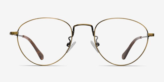 Taipei Bronze MetalEyeglass Frames from EyeBuyDirect, Front View
