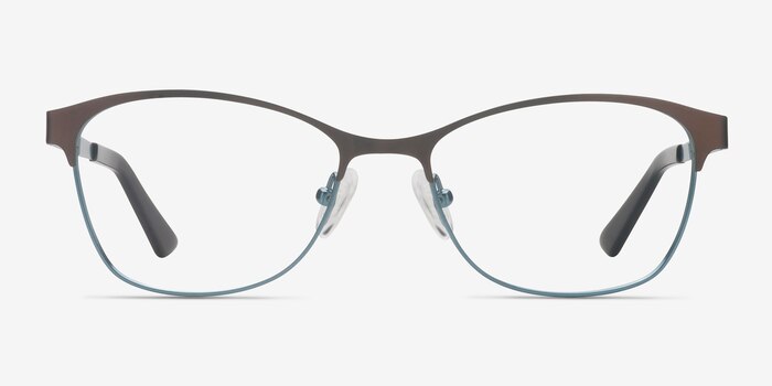 Sabrina Brown Blue Metal Eyeglass Frames from EyeBuyDirect