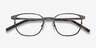 Plateau Gunmetal MétalMontures de lunettes de vue d'EyeBuyDirect, Vue Rapprochée