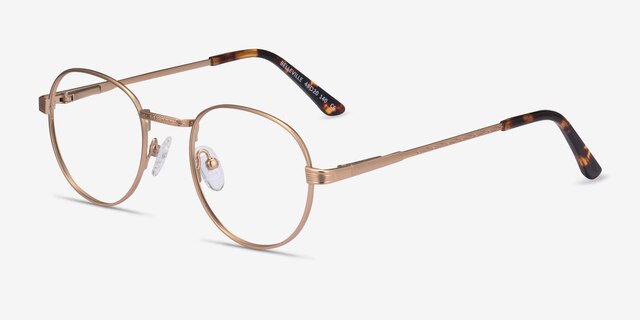 Belleville Golden MetalEyeglass Frames from EyeBuyDirect, Angle View