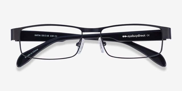 Katia Noir MétalMontures de lunettes de vue d'EyeBuyDirect, Vue Rapprochée