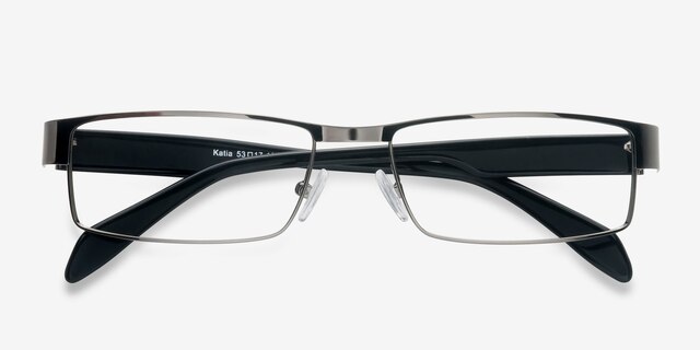 Katia Gunmetal MetalEyeglass Frames from EyeBuyDirect, Closed View