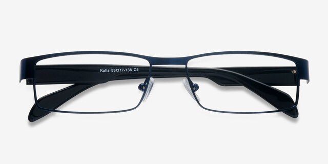 Katia Navy MetalEyeglass Frames from EyeBuyDirect, Closed View