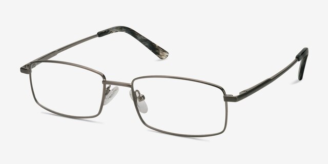 Tab Gunmetal MetalEyeglass Frames from EyeBuyDirect, Angle View