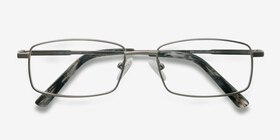 Tab Gunmetal Métal Montures de lunettes de vue d'EyeBuyDirect, Vue Rapprochée