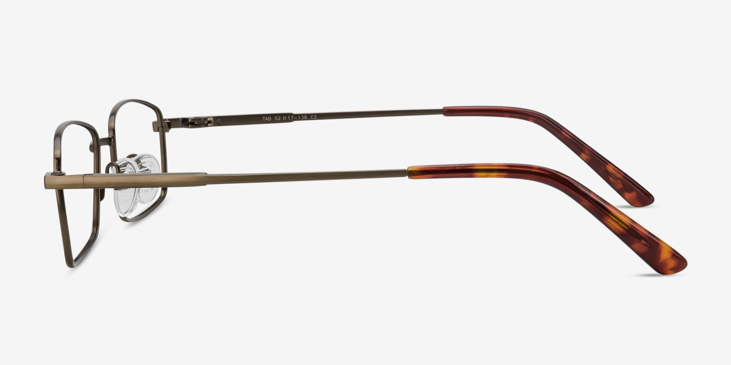 Women\'s Rectangular Eyeglasses Frame 7902 Bronze Aluminum w/nose pads Flecto Square Bronze Glasses for Women | Eyebuydirect main image 3