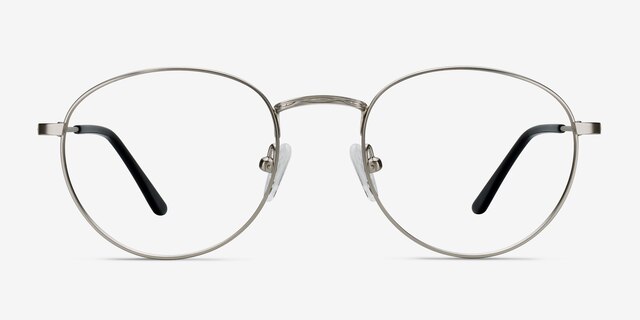 Epilogue Silver MetalEyeglass Frames from EyeBuyDirect, Front View