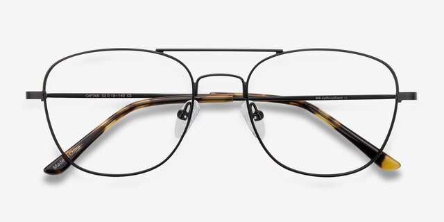 Captain Black MetalEyeglass Frames from EyeBuyDirect, Closed View