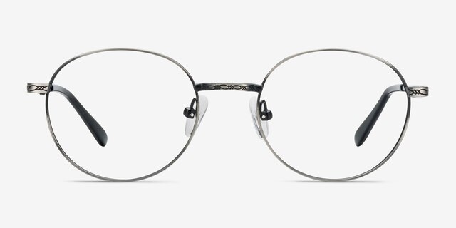 Ledger Silver MetalEyeglass Frames from EyeBuyDirect, Front View