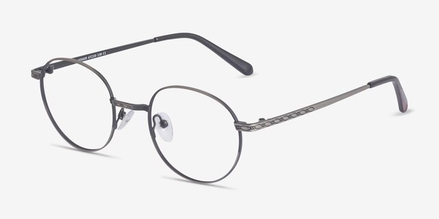 Ledger Silver MetalEyeglass Frames from EyeBuyDirect, Angle View