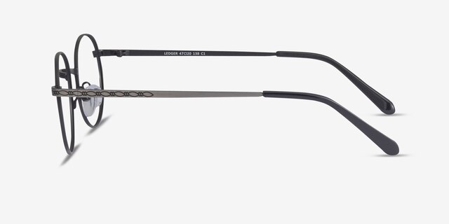 Ledger Silver MetalEyeglass Frames from EyeBuyDirect, Side View