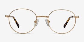 Ledger Doré Métal Montures de lunettes de vue d'EyeBuyDirect, Vue de Face