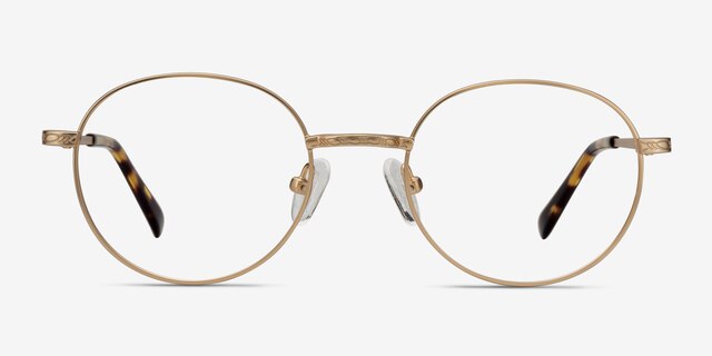 Ledger Golden MetalEyeglass Frames from EyeBuyDirect, Front View