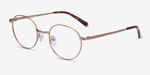 Ledger Golden MetalEyeglass Frames from EyeBuyDirect, Angle View