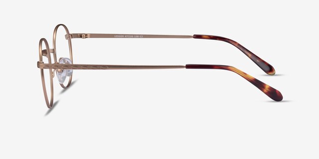 Ledger Golden MetalEyeglass Frames from EyeBuyDirect, Side View