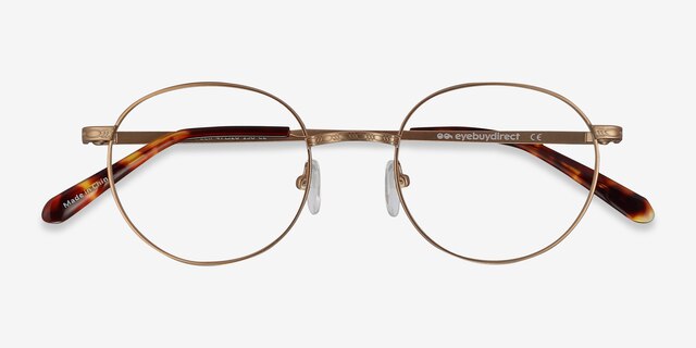Ledger Golden MetalEyeglass Frames from EyeBuyDirect, Closed View