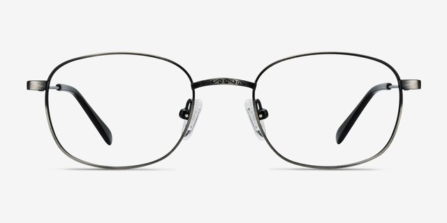 Caesar Gunmetal MetalEyeglass Frames from EyeBuyDirect, Front View