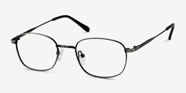 Caesar Gunmetal MetalEyeglass Frames from EyeBuyDirect, Angle View